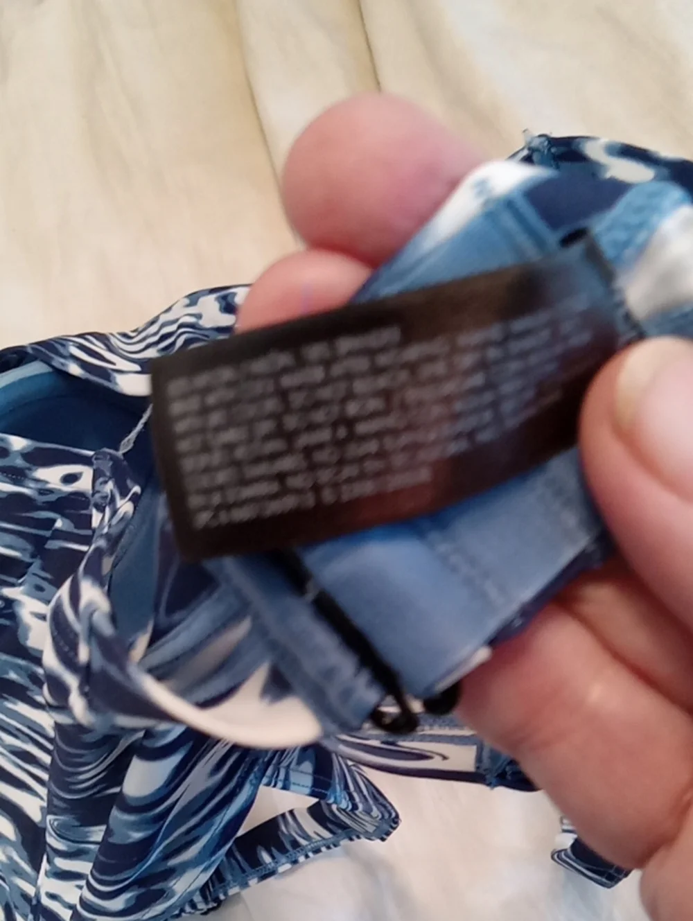 Secret Sassy Blue & White Printed Bikini Top - 44DD